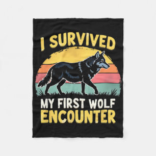 I Survived My First Wolf Encounter Hikers Trail Hi Fleece Blanket