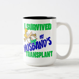 I Survived My Husband's Transplant Two-Tone Coffee Mug