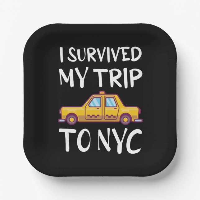 I Survived My Trip To NYC Paper Plate (Front)