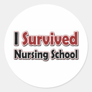 I Survived Nursing School Classic Round Sticker