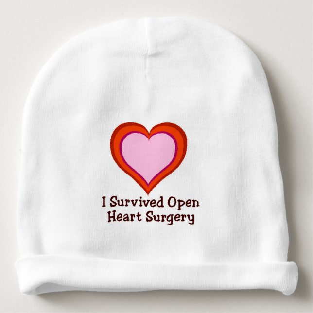 I Survived Open Heart Surgery Baby Beanie (Front)