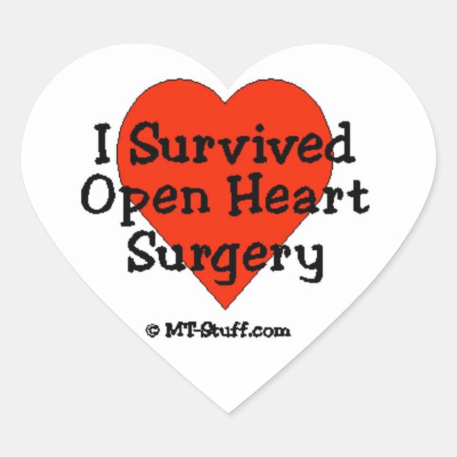 I Survived Open Heart Surgery Heart Sticker (Front)