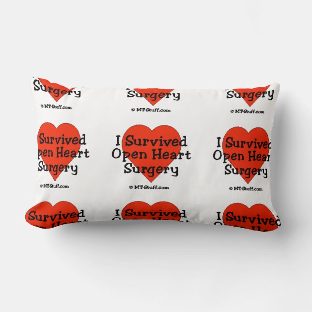 I Survived Open Heart Surgery Lumbar Pillow (Front)