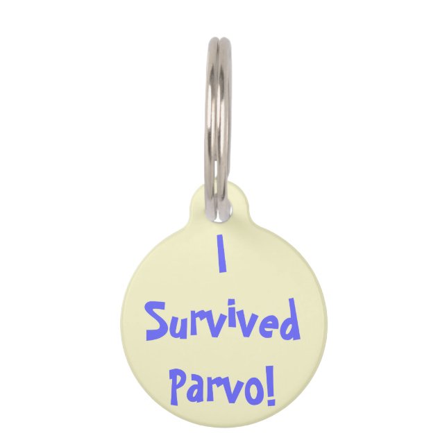 I Survived Parvo! Doggie Tee Pet Tag (Front)