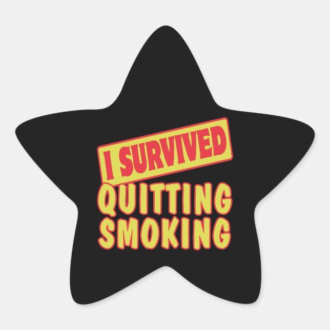 I SURVIVED QUITTING SMOKING STAR STICKER (Front)