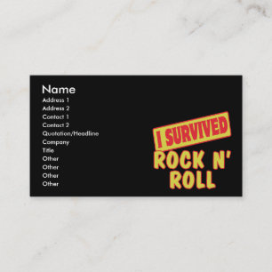 I SURVIVED ROCK N ROLL BUSINESS CARD