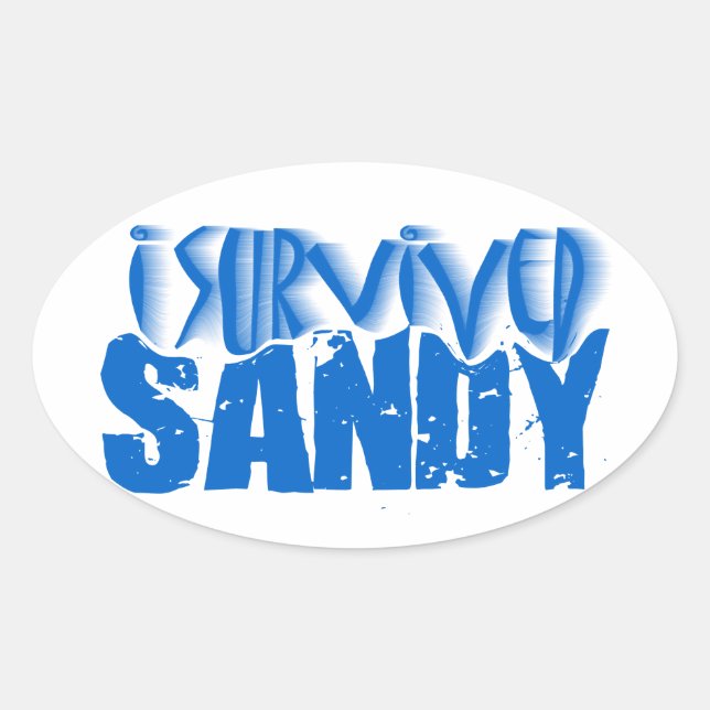 i survived SANDY Oval Sticker (Front)