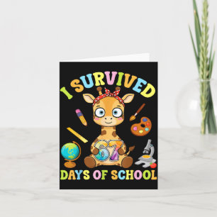 I Survived Six Seven Days Of School Cute Giraffe S Card
