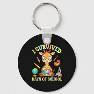 I Survived Six Seven Days Of School Cute Giraffe S Keychain