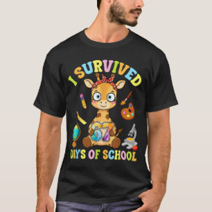 I Survived Six Seven Days Of School Cute Giraffe S T-Shirt