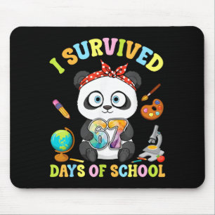 I Survived Six Seven Days Of School Cute Panda Stu Mouse Pad