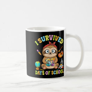 I Survived Six Seven Days Of School Cute Sloth Stu Coffee Mug