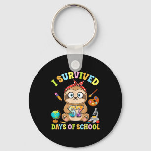 I Survived Six Seven Days Of School Cute Sloth Stu Keychain