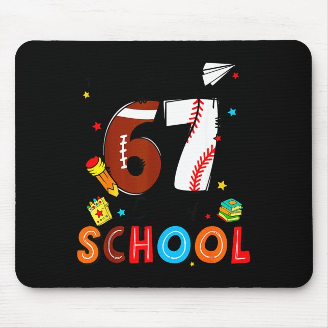 I Survived Sixty Seven Days Of School Funny Baseba Mouse Pad (Front)