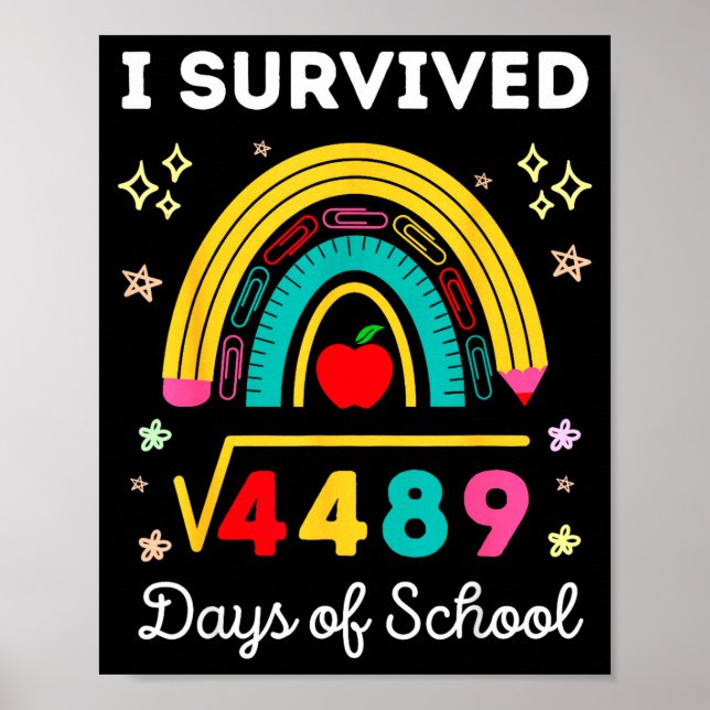 I Survived Square Root 4489 67 Days Of School Math Poster (Front)