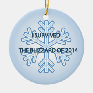 I survived the blizzard of 2014 snowflake ceramic ornament