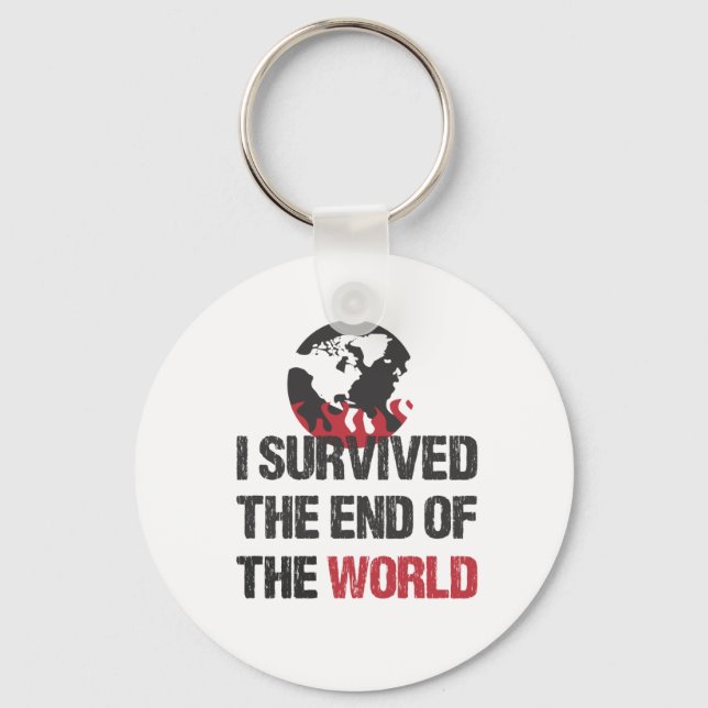 I Survived The End Of The World Keychain (Front)