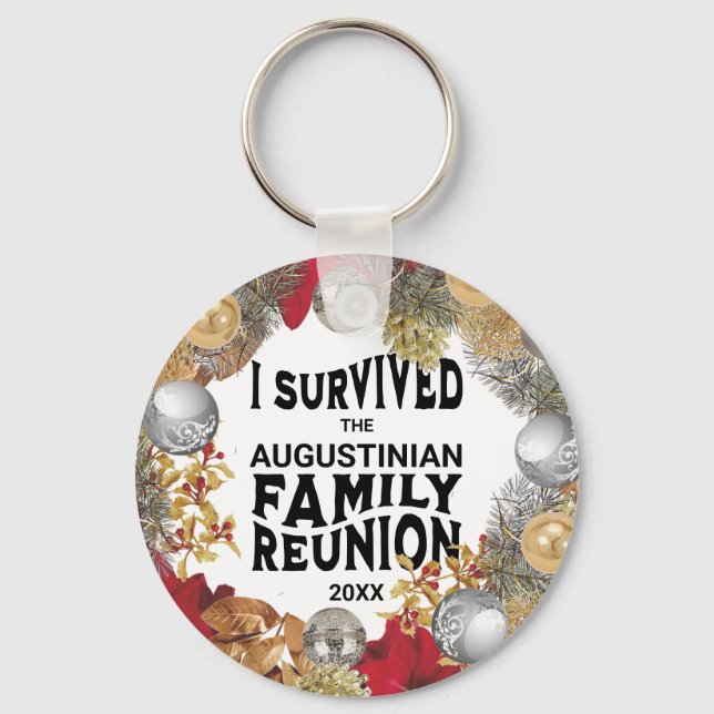 I SURVIVED THE FAMILY REUNION Christmas Keychain (Front)