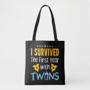 I Survived the First Year with Twins Tote Bag