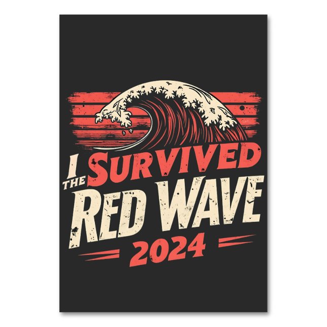 I Survived the Red Wave 2024 Trump Won Inaguration Table Number (Front)