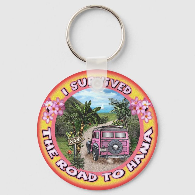 I survived the Road to Hana Keychain (Front)