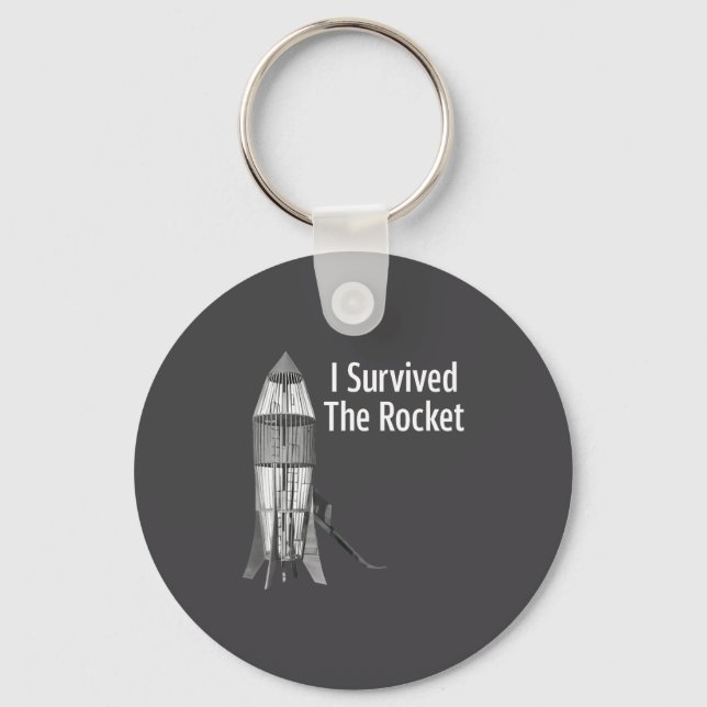 I Survived The Rocket Funny Apparel  Keychain (Front)