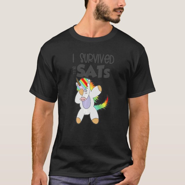 I Survived the SATs Dabbing Unicorn Test Day Exam  T-Shirt (Front)