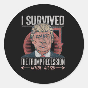I Survived The Trump Recession 2025 Parody Vintage Classic Round Sticker