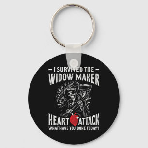I Survived The Widow Maker Heart Attack Heart Dise Keychain