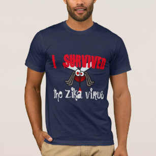 "I survived  the Zika virus" with mosquito T-Shirt