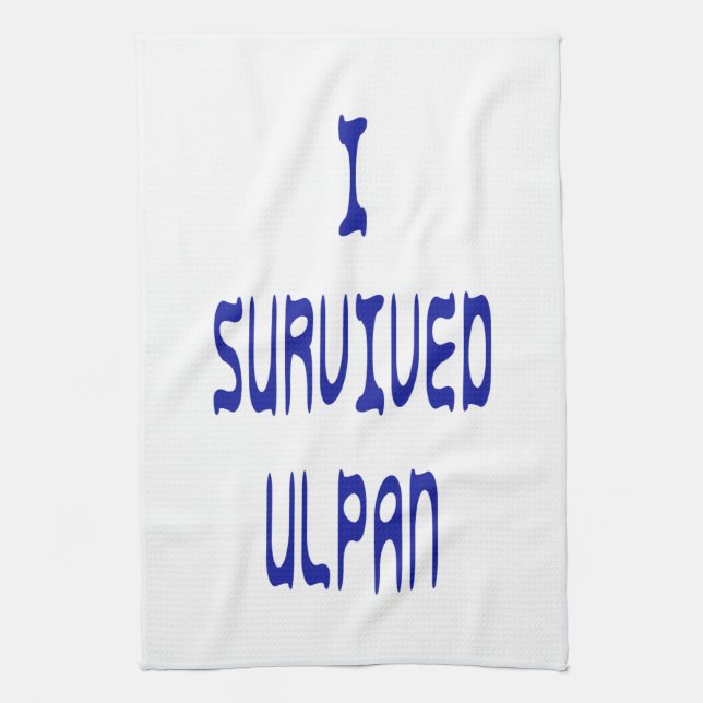 I Survived Ulpan Kitchen Towel (Vertical)
