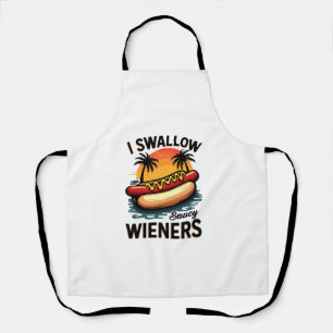 I Swallow Saucy Wieners Funny Adult Joke Hot Dogs Apron