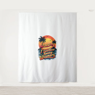 I Swallow Saucy Wieners Funny Adult Joke Hot Dogs  Tapestry