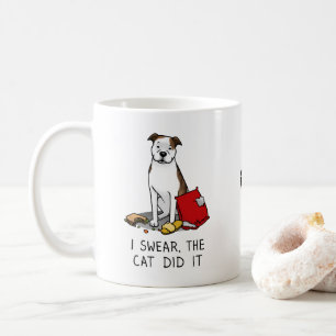 I Swear the Cat Did It Pit Bull (lt brindle/wh3) Coffee Mug