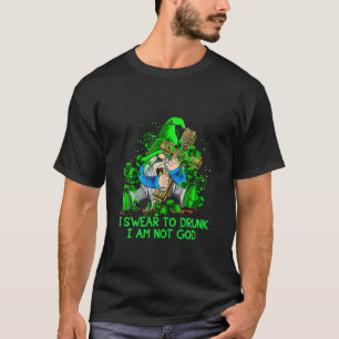 I Swear To Drunk Gnome Drinking Lover Happy St Pat T-Shirt