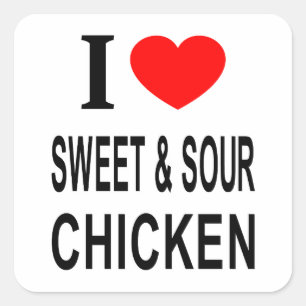 I ❤️ SWEET & SOUR CHICKEN I LOVE SWEET & SOUR CHIC SQUARE STICKER