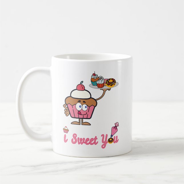 I Sweet You with a Cupcake Coffee Mug (Left)