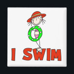 I Swim Girl Magnet<br><div class="desc">Take your favourite vacations with you wherever you go with this great design!</div>