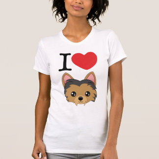 I T-shirt de terriers de Yorkshire de coeur