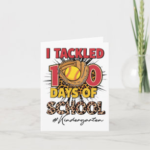 I Tackled 100 Days Of Kindergarten Softbyll Leopar Card