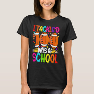 I Tackled 100 Days of School   Boys Kids Football T-Shirt