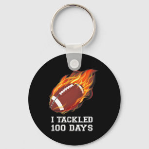 I Tackled 100 Days Of School Costume Footbyll Boys Keychain