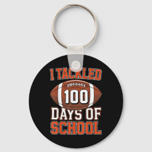 I Tackled 100 Days Of School Football 100th Day Bo Keychain