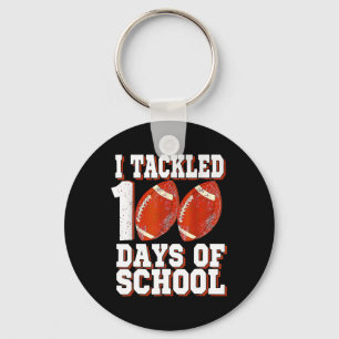 I Tackled 100 Days Of School Football 100th Day Bo Keychain