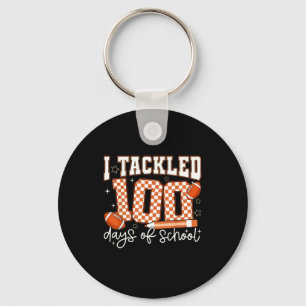 I Tackled 100 Days Of School Football Boy Girl Tea Keychain