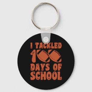 I Tackled 100 Days Of School Football for Boys Kid Keychain