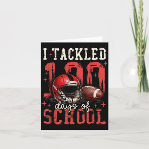 I Tackled 100 Days Of School Football Men Boy Kid Card