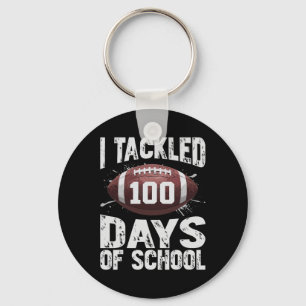 I Tackled 100 Days School 100th Day Football Boys Keychain