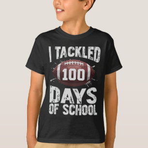 I Tackled 100 Days School 100th Day Football Boys T-Shirt