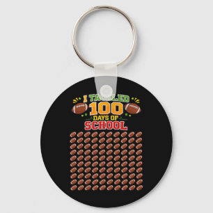 I Tackled 100 Days School 100th Day Footll Student Keychain